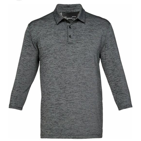 Under Armour HeatGear Polo, Gray, Polyester Blend, Athletic Golf Shirt - Picture 1 of 11